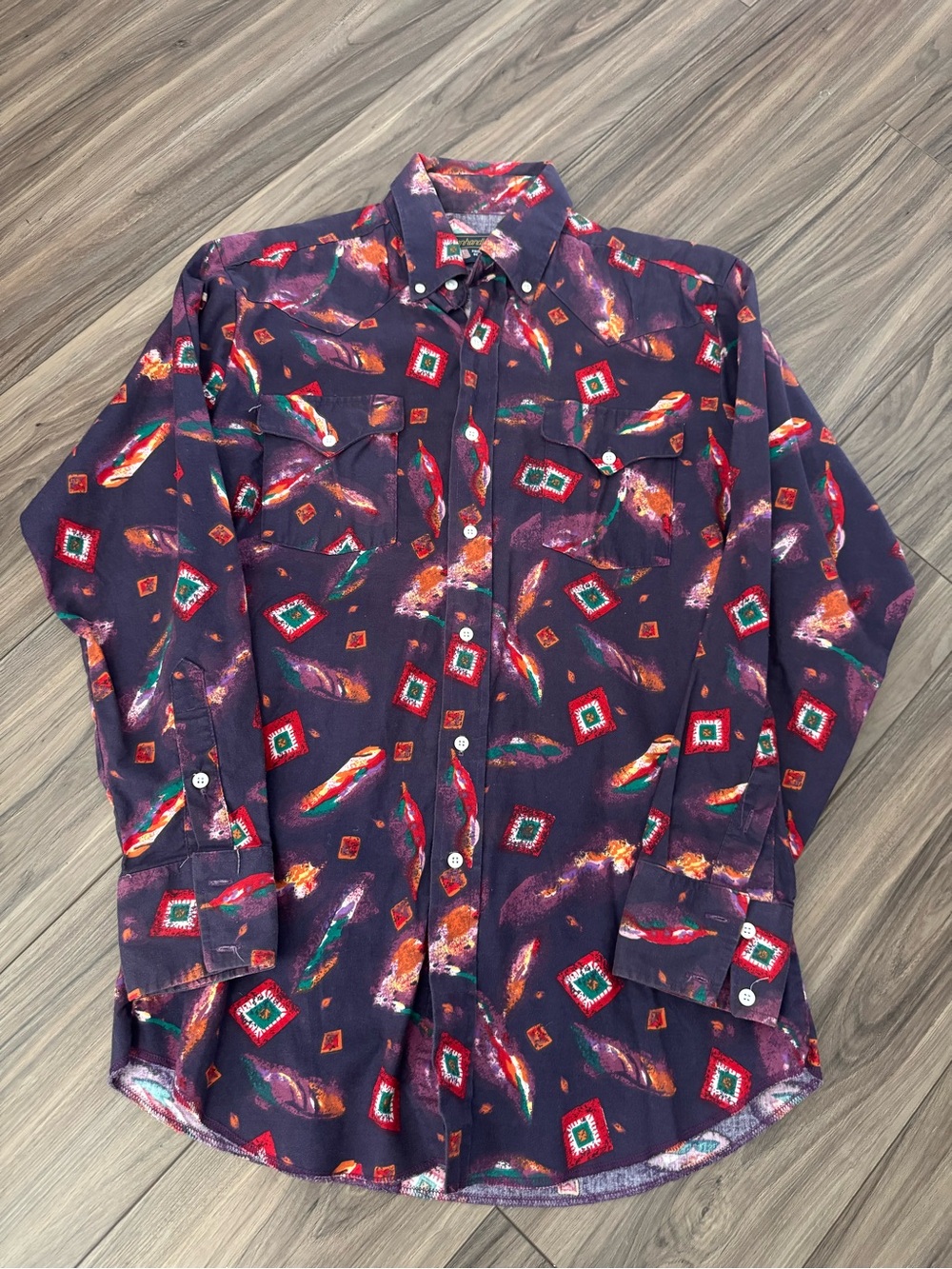 80s vintage Panhandle Slim "Proud to Be American" button-down